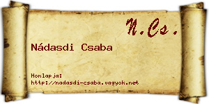 Nádasdi Csaba névjegykártya